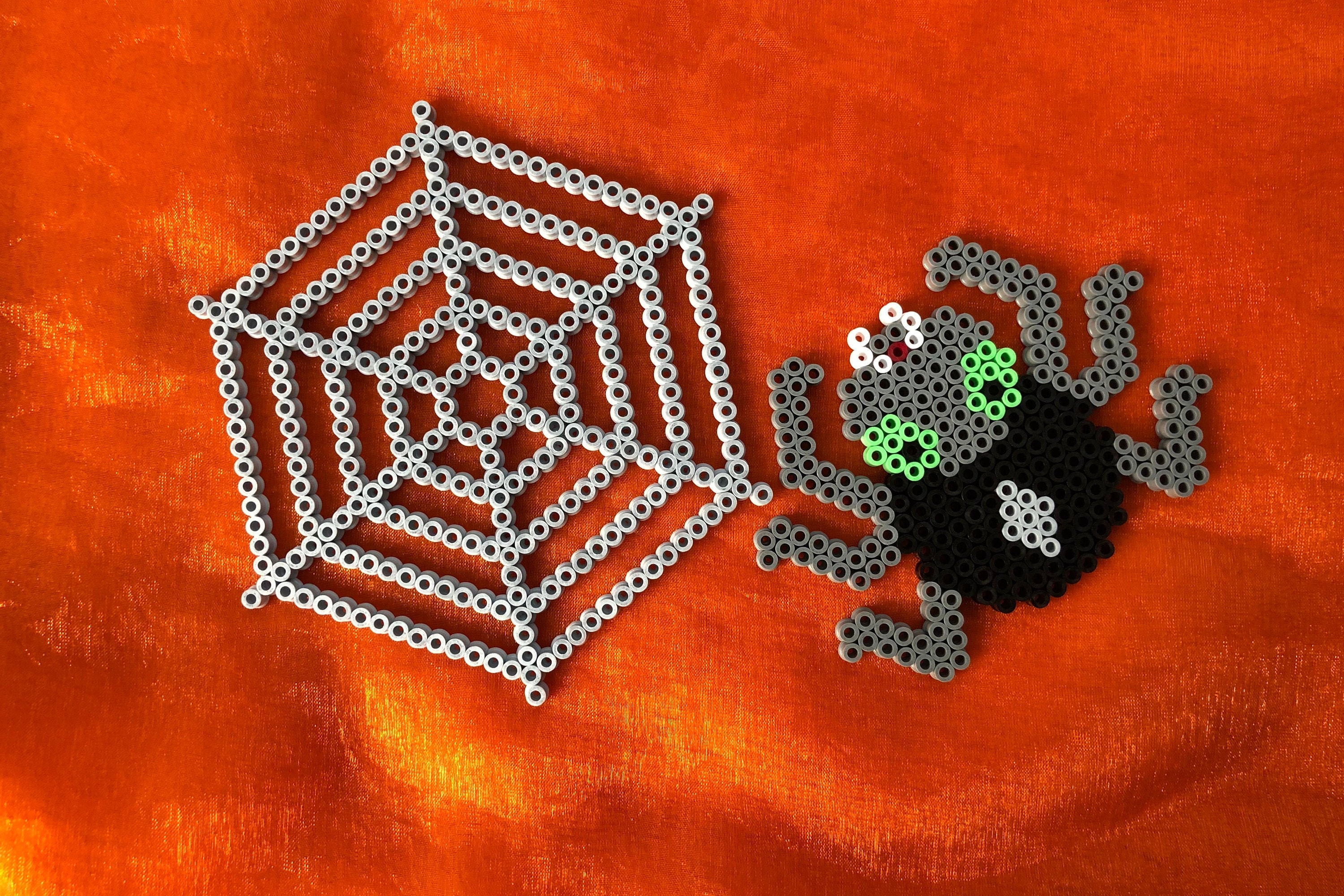 32 Perles Araignée En Verre Halloween - 4 Couleurs (Rouge, Orange, Violet, Argent) Pour DIY Bijoux Et Déco