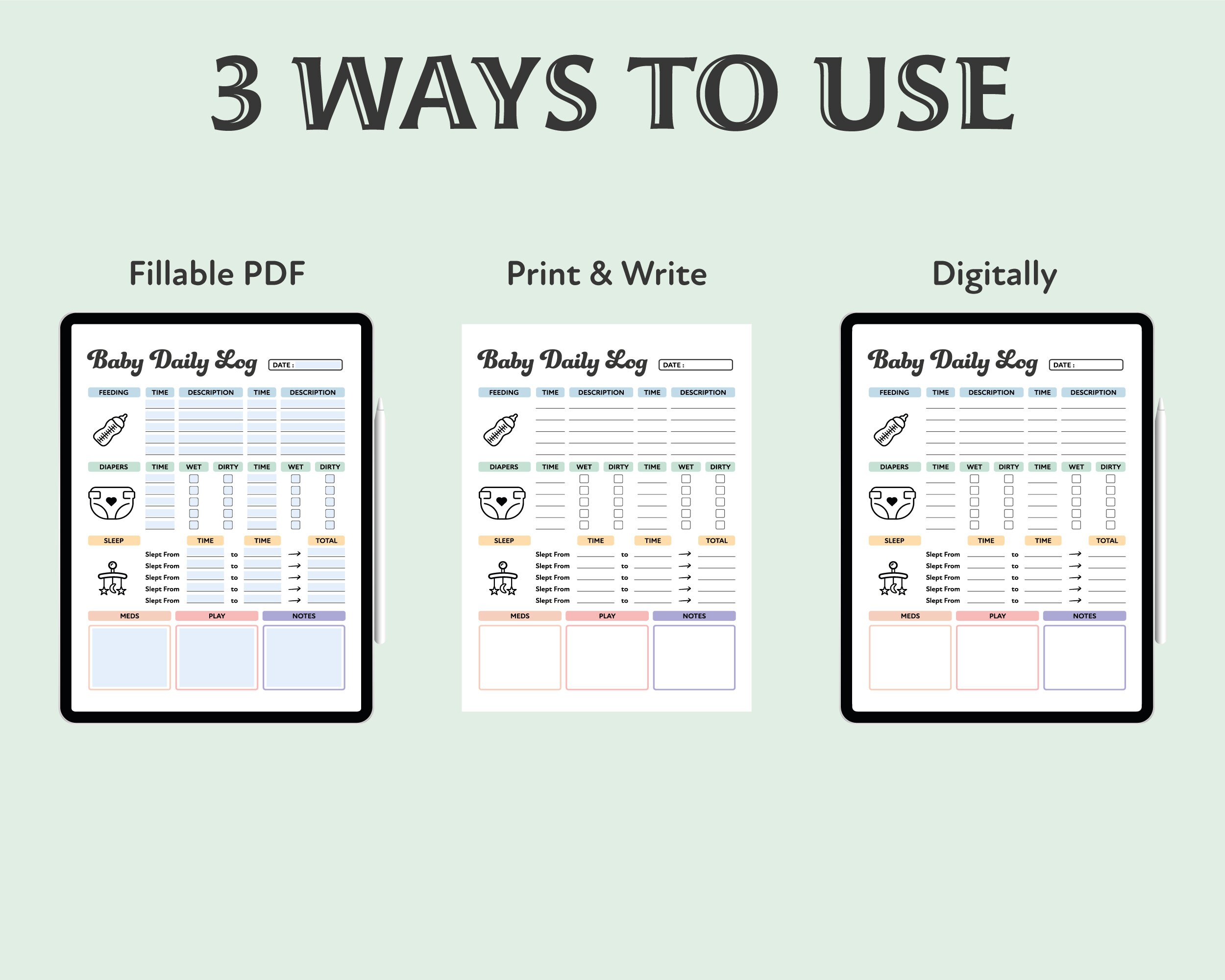 editable-baby-daily-log-printable-baby-care-log-nanny-log-etsy