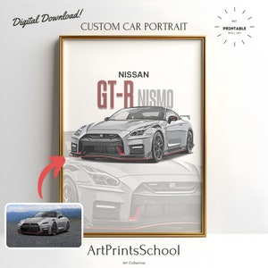 Poster auto personalizzato, regalo per lui, regalo per amante delle auto, regalo personalizzato, regalo per fidanzato Illustrazione auto Ritratto auto personalizzato Verniciatura auto