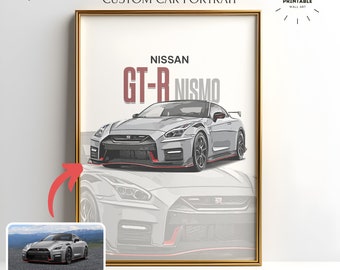 Custom Car Sketch Portrait: Personalized Car Art (Digital Download)