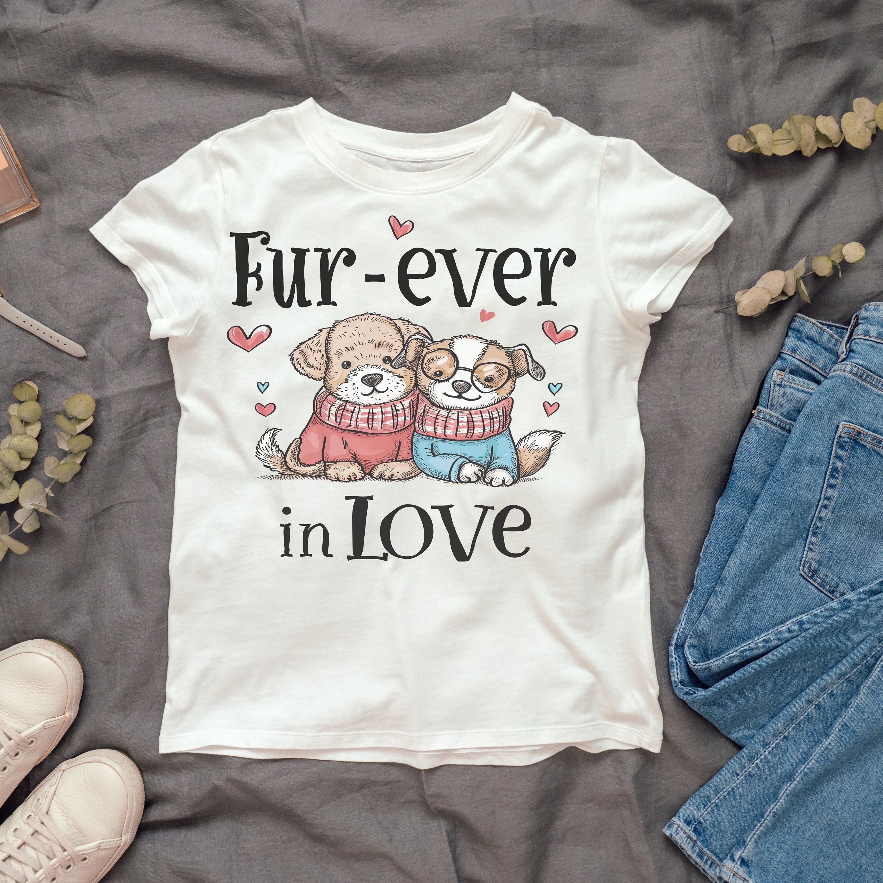 Dog Valentines Day Png: Fur-ever Love Digital Art (300 DPI) - Etsy