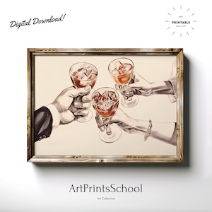 Cheers Print | Bar Cart Art Prints | Cheers Printable Wall Art  | Cheers Sign | Bar Cart Accessories | Bar Cart Decor | Digital Download