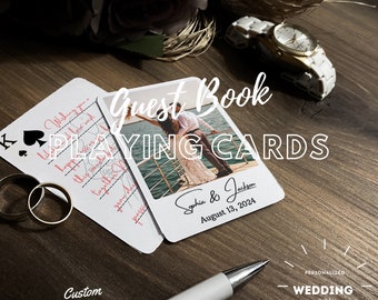 Custom Wedding Guest Book, Canva Wedding Guestbook, Unique Guestbook, Minimalist Wedding, Custom Playing Cards, Sign Our Guestbook, Editable