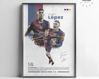 Poster Dédicacé Officiel Du FC Barcelone 2025-2026 - Format A4 (21x29,7 Cm), Impression Brillante Haute Qualité - 8