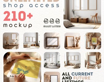 Rahmen-Mockup-Bundle, 210+, Rahmen-Mockup, Wandkunst-Mockup, Poster-Mockup, Innen-Mockup, gestyltes Mockup, Druck-Mockup, Mock-Up-Rahmen-Boho