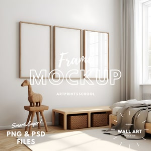 3 Frame Mockup I Set of 3 Wall Art Mockup I Frame Mockup I Wall Art Frame Mockup I Poster Mockup I Interior Mockup I Boho I Modern