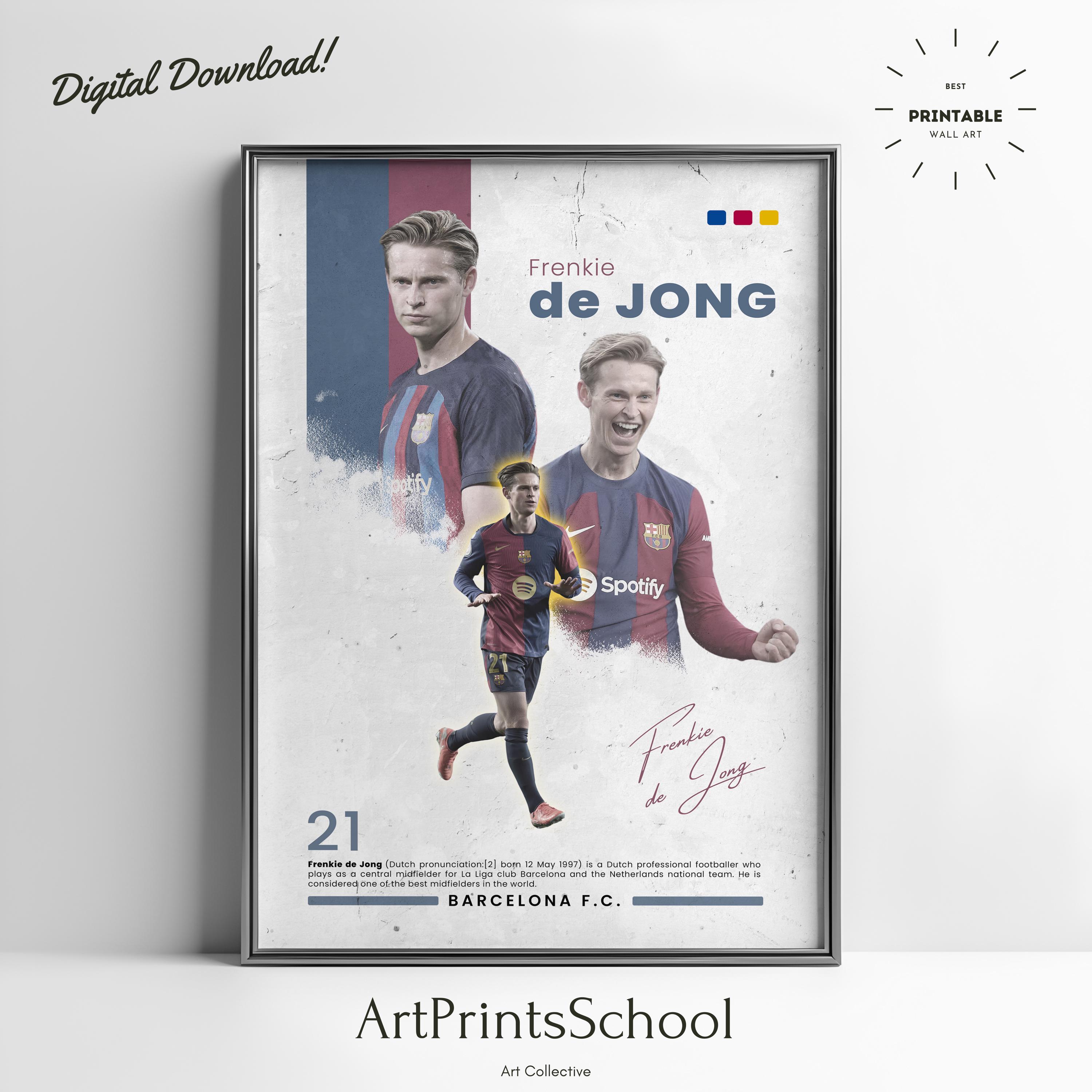 フレンキー・デ・ヨング ポスター: FC バルセロナ フットボール アート