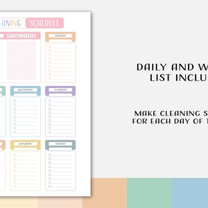 Editable Cleaning Schedule Printable Planner Cleaning - Etsy Australia