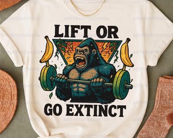 Gorilla Gym Motivation PNG: Fierce Fitness Design (Digital Download, 4096x4096 px)