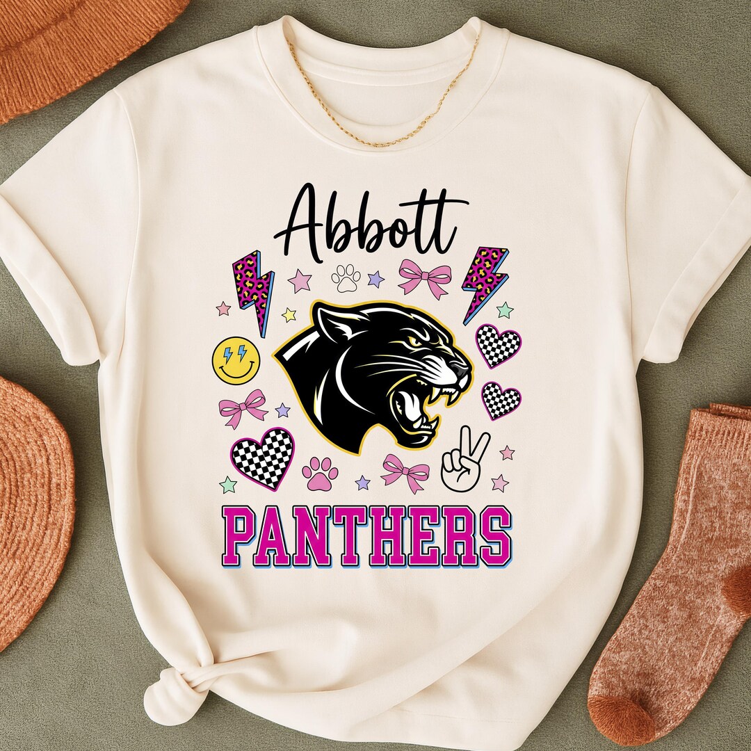 Panthers Mascot T-shirt Design – Cute School Spirit Graphic – Retro ...