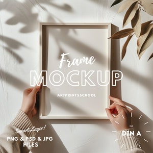 Boho Wood Frame Mockup: DIN A Ratio, Art Print PSD (Digital Download)