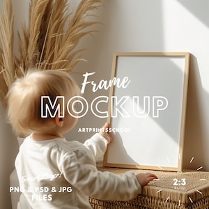 Nursery Mockup Frame with Child Person | PSD Smart Object | Nursery Frame | Children Room Mockup | Photopea Photoshop Canva, Frame Mockup