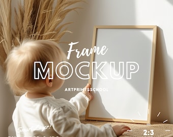 Nursery Mockup Frame with Child Person | PSD Smart Object | Nursery Frame | Children Room Mockup | Photopea Photoshop Canva, Frame Mockup