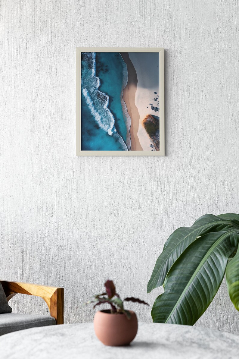 Printable Stunning Beach Wall Art Aerial Ocean Print Modern Etsy