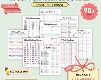 75 Soft Challenge, 75 Soft Tracker, Printable 75 Soft, 75 Days Challenge, Fitness Journal, Weight Loss Tracker, 75 Hard Challenge