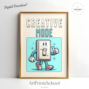 Creative Mode Wall Print, Retro Wall Art, Trendy Room Decor, Digital Download Print, Colorful Poster, Large Printable Art, Creativity Print