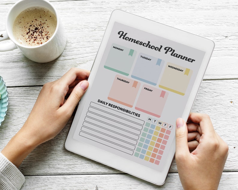 Editable Homeschool Planner, Printable, Homeschool Schedule, Weekly Planner, Homeschool Chart, Daily Routine, PDF image 5