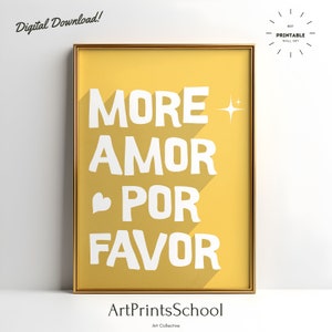 More Amor Por Favor Art Print: Modern Eclectic Sunshine Poster (Digital Download)