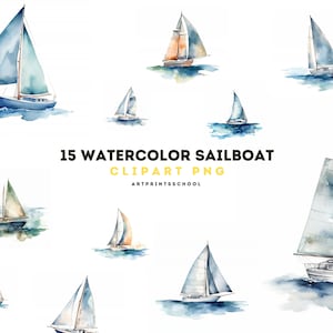 Segelboot Clipart 15 Transparente PNG-Dateien | Sea Art, Schiff, Seemann, Ozean, Meer | Kartenherstellung, Digitaler Download, Scrapbooking