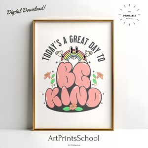 Retro &quot;Be Kind&quot; Poster: Trendy Wall Art (Digital Download)