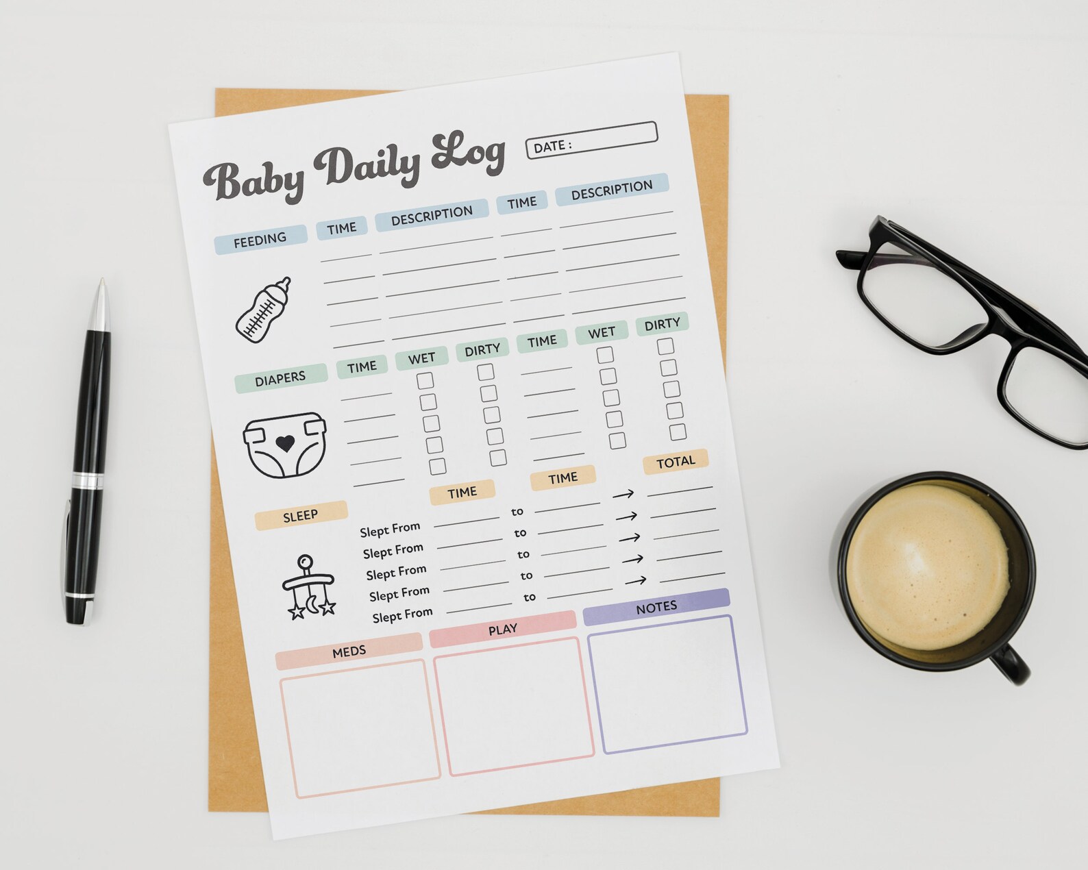 Editable Baby Daily Log Printable Baby Care Log Nanny Log - Etsy