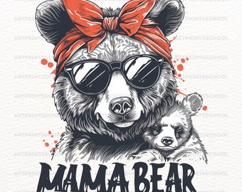 Mama Baby Bear PNG, Mama Bear Shirt design, Mothers Day Gift, Mama Bear Clipart, Mama Bear Face, Mother&#39;S Day, Gift For Mom, Baby Bear Shirt