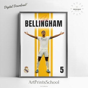 Jude Bellingham Poster, Football Poster, Real Madrid Poster, Bellingham Print, Football Print, Bellingham Canvas, Bellingham Fan Gift