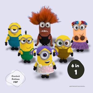 Yellow Buddies Amigurumi Doll Set Crochet Pattern PDF – Fun Handmade Toy Characters – Instant Digital Download