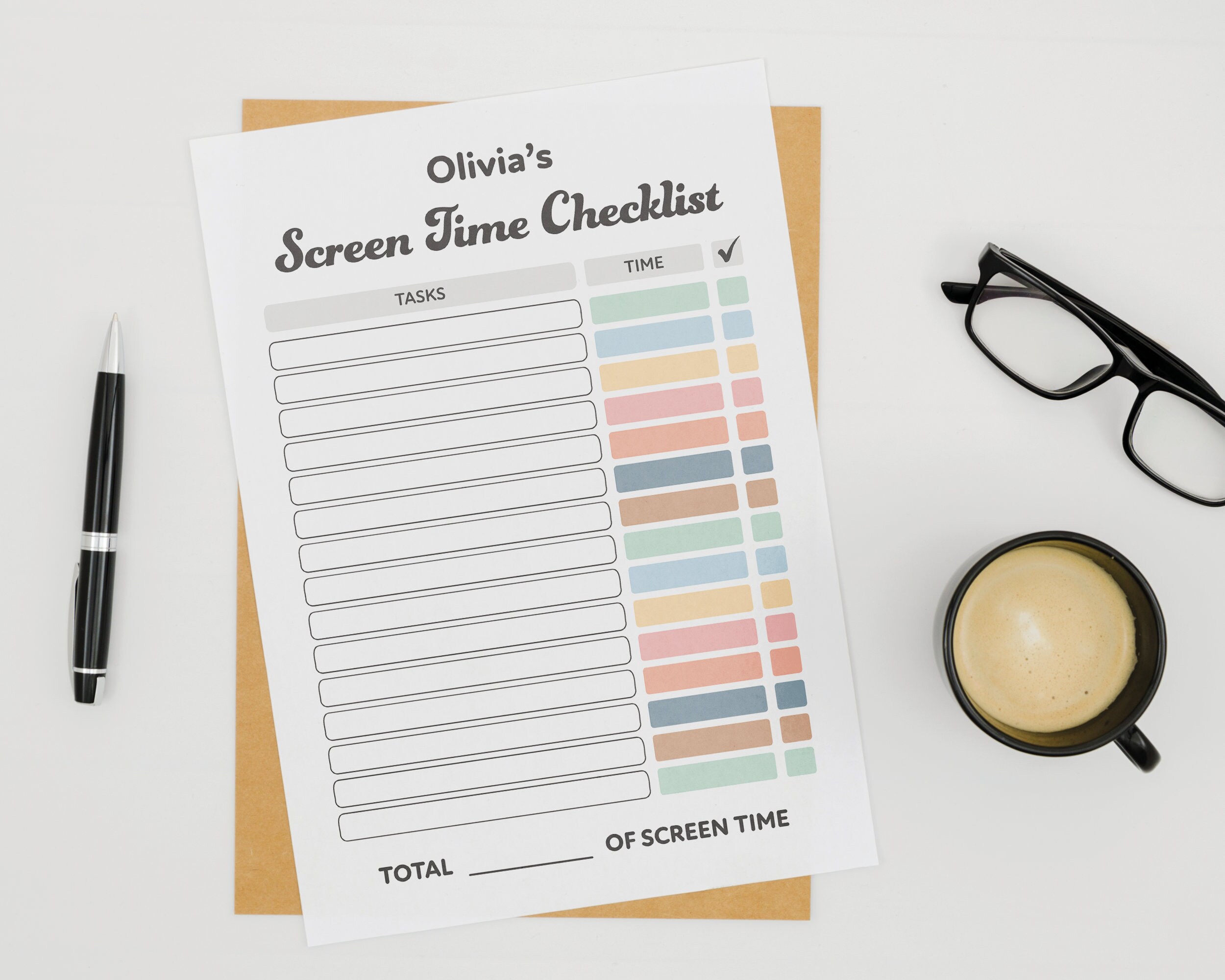 Editable Screen Time Chart Kids Printable Chore Chart for - Etsy