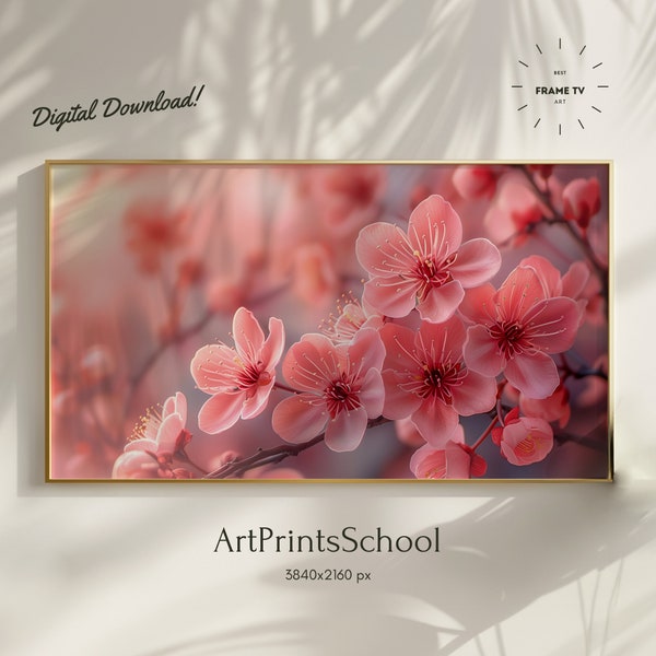 Cherry Blossoms Frame Tv Art, Spring Frame Tv Art, Samsung Frame Tv Art, Summer Art, Digital Download, Art For Frame Tv, Cherry Blossom Art