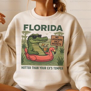Funny Alligator Florida Summer T-Shirt Design (PNG)