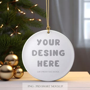 Christmas Ornament Mockup, Ornament Mockup, Ceramic Ornament Mockup Canva Sublimation Ornament Mockup Circle Ornament Mockup, Digital