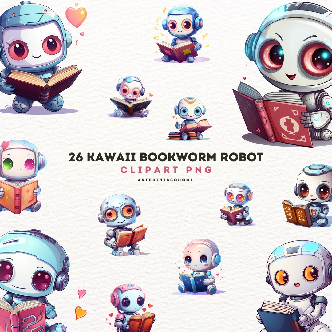 Kawaii Robot Clipart Bundle - Robot PNG, Commercial Use, Printable ...