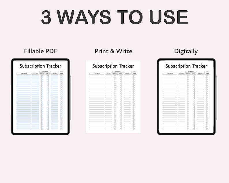 Editable Subscription Tracker Printable Membership Checklist - Etsy