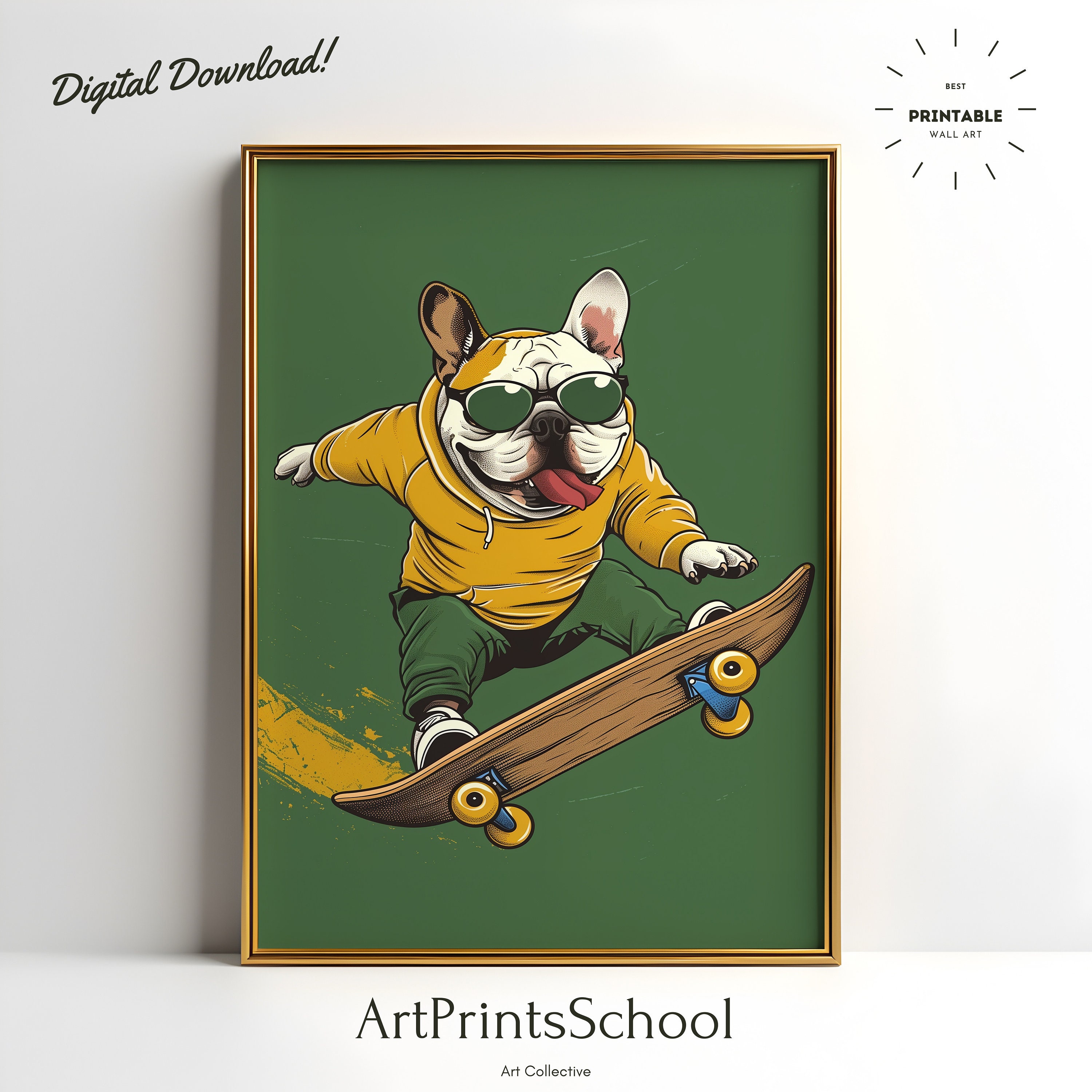 Bulldog skateboard - Etsy 日本