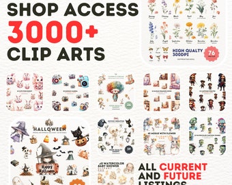 3000+ Clipart Mega Bundle: Unlimited Shop Access (PNG Digital Download)