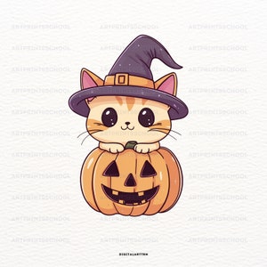 Kawaii Cats Clipart | Cats Png | Png Spooky Clipart Collection | High Resolution | Halloween Clipart, Instant Download | Witch Clip Art