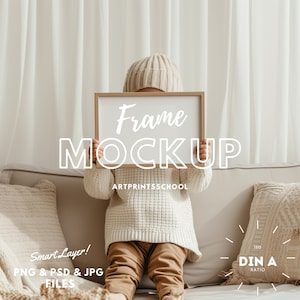 Rahmen Mockup Horizontales Kinderzimmer, DIN A Wand Kunst Mockup, Innenbereich Mockup, Rahmen Mockup Psd, Horizontales Mockup Landschaftsrahmen A4 Rahmen Mockup