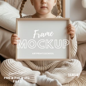 Horizontales Rahmen Mockup, 11x14 Verhältnis Kinderzimmer Wand Kunst Mockup Horizontales Mockup Mit Person Innen Mockup Psd Rahmen Mockup Landschaft Mockup