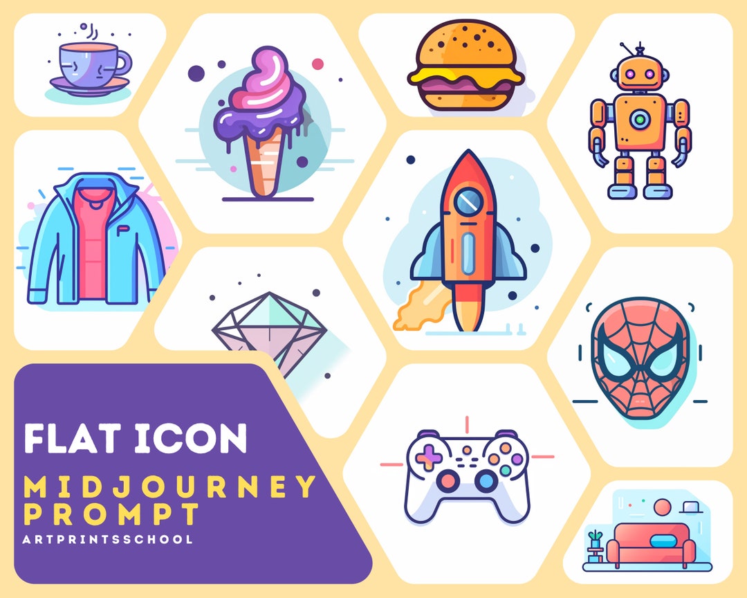 Ai Art Midjourney Flat Icon Prompt Ai Art Midjourney V5 Prompt