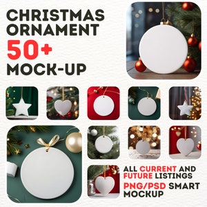 Christmas Ornament Mockup Bundle: 50+ PNG/PSD Mockups (Digital Download)