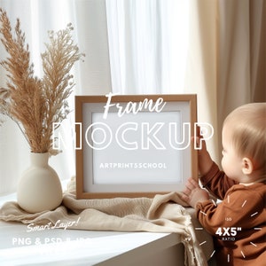 Nursery Frame Mockup Horizontal, Wall Art Mockup, Horizontal Mockup, Frame Mockup Psd, 8X10 Frame Mockup, Interior Mockup, Art Print Mockup