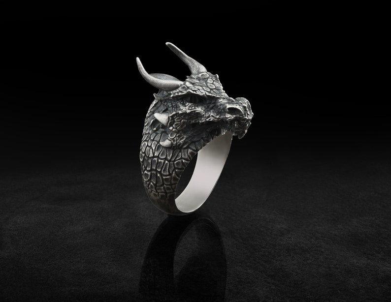 Dragon Men Ring Silver Dragon Ring Solid Silver Dragon Ring Etsy
