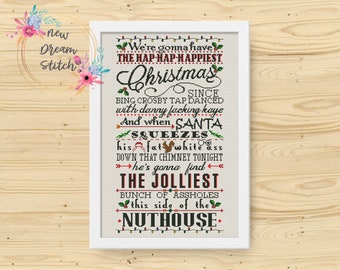 Christmas Vacation Quote Cross Stitch Pattern, Holiday Christmas Decor xStitch, Winter Cross Stitch, Merry Christmas, Funny Quotes, #189