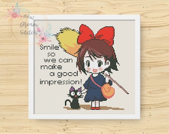 Delivery Service cross stitch pattern, baby chart pattern, Quote Cross Stitch, Girl and cat xstitch, Funny xstitch, Instant Download, #067