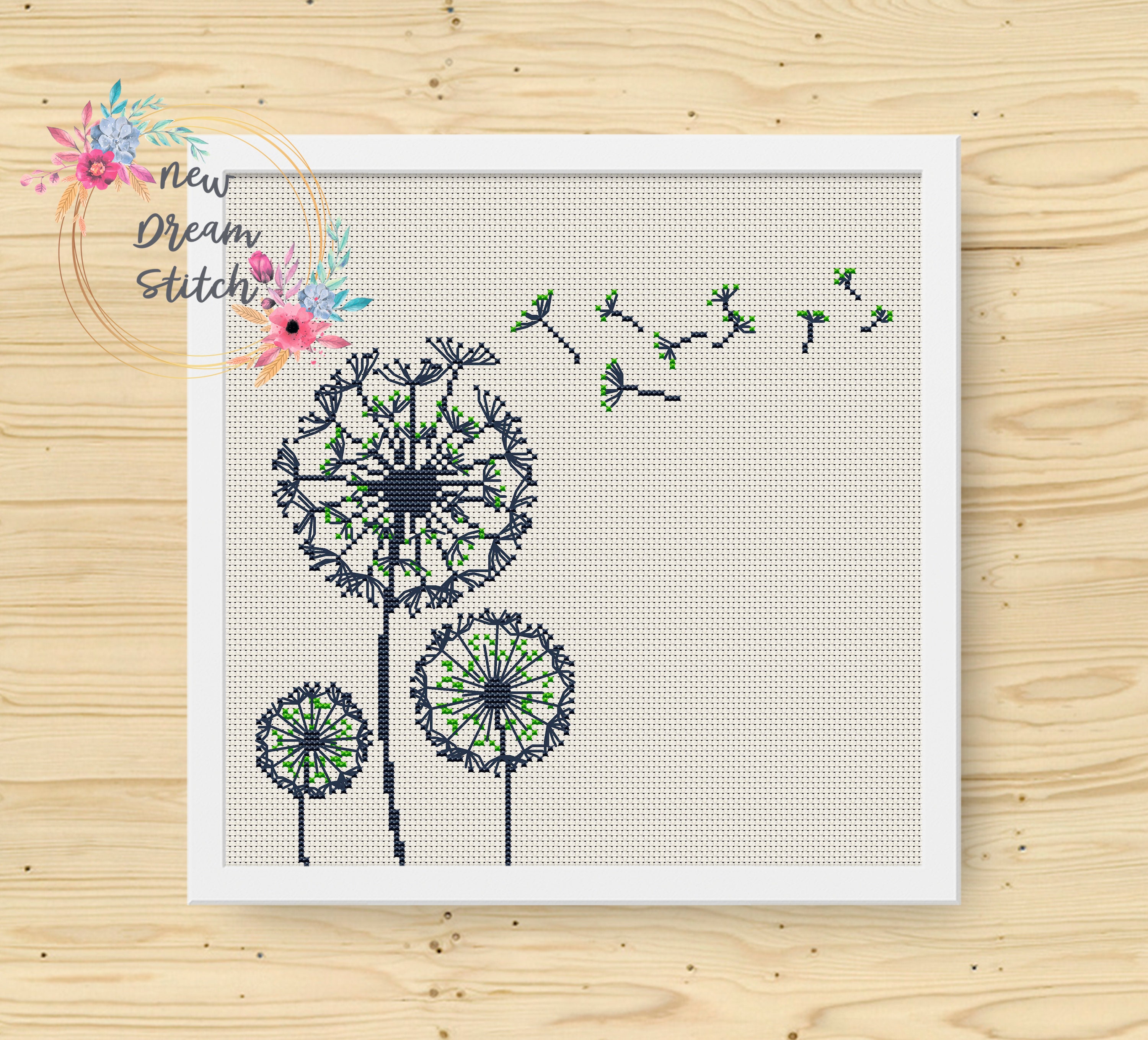 Dandelion Cross Stitch Pattern Wild Flower Cross Stitch - Etsy UK