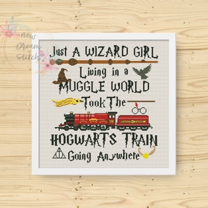 Express Cross Stitch Pattern, London Railway, Wizard Quotes xStitch, Wizarding world cross stitch pattern, Magic school cross stitch, #147