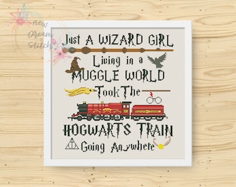 Express Cross Stitch Pattern, London Railway, Wizard Quotes xStitch, Wizarding world cross stitch pattern, Magic school cross stitch, #147