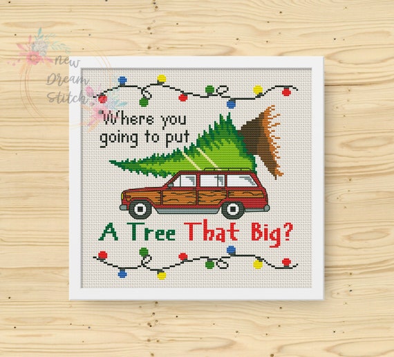 Christmas Vacation Cross Stitch Pattern, Holiday Christmas Decor