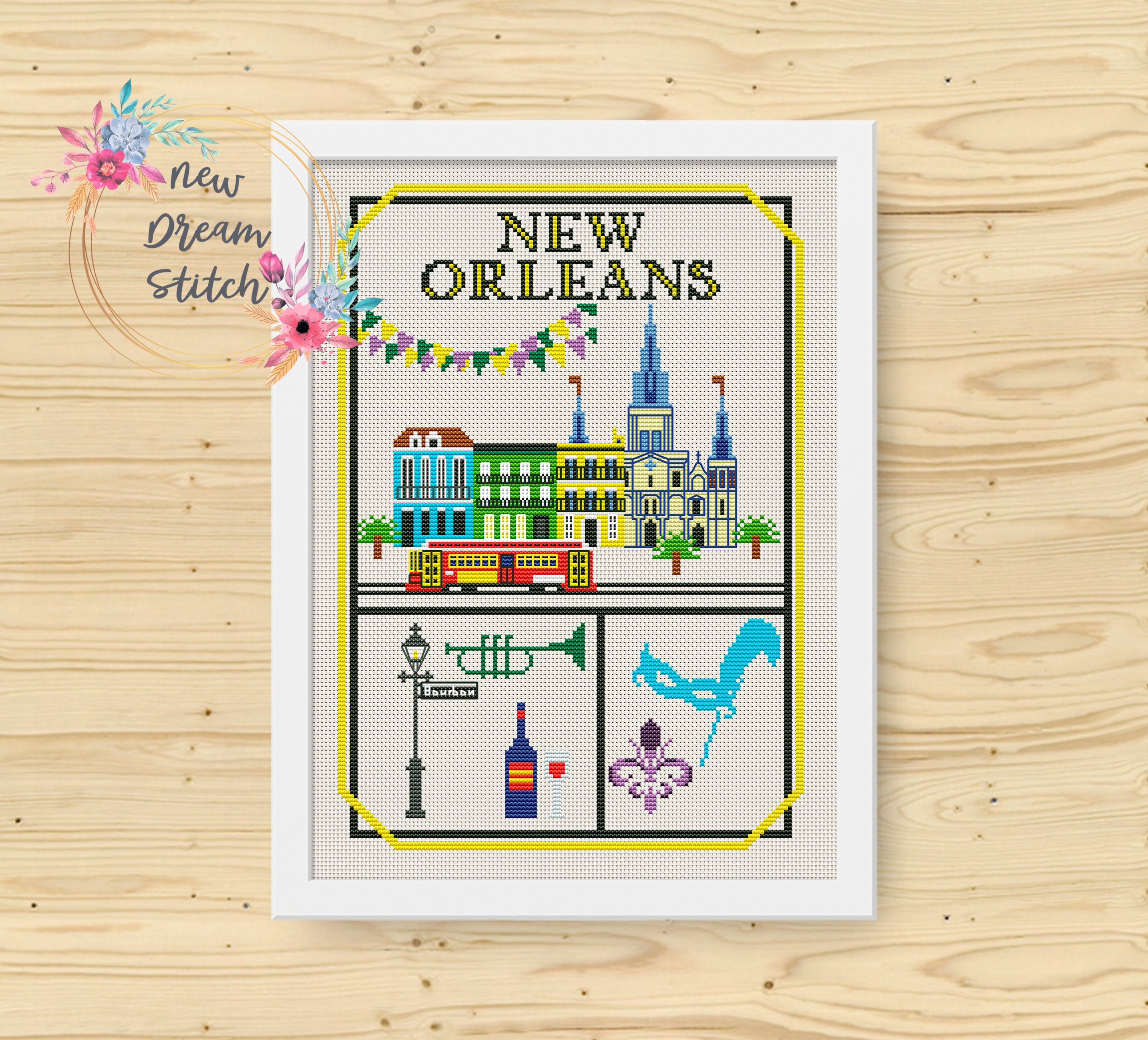 New Orleans Cross Stitch Pattern Little City Cross Stitch Etsy